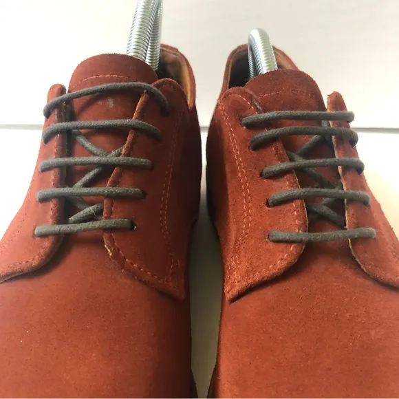 WALK-OVER Geo E. Keith 10 Vintage Lace Up Red Suede Oxford Retro Derby Shoes USA
