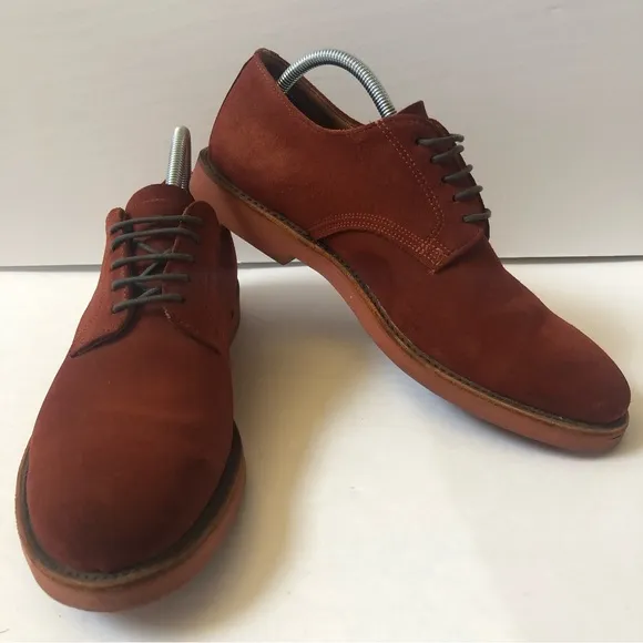 WALK-OVER Geo E. Keith 10 Vintage Lace Up Red Suede Oxford Retro Derby Shoes USA