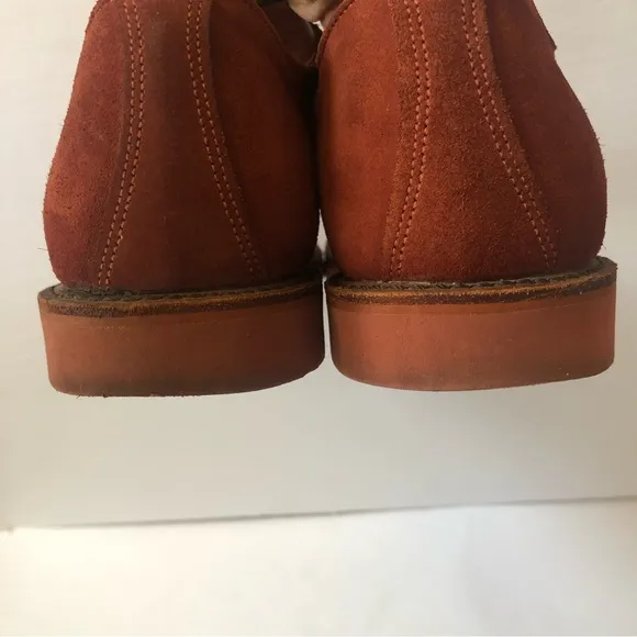 WALK-OVER Geo E. Keith 10 Vintage Lace Up Red Suede Oxford Retro Derby Shoes USA