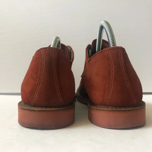 WALK-OVER Geo E. Keith 10 Vintage Lace Up Red Suede Oxford Retro Derby Shoes USA