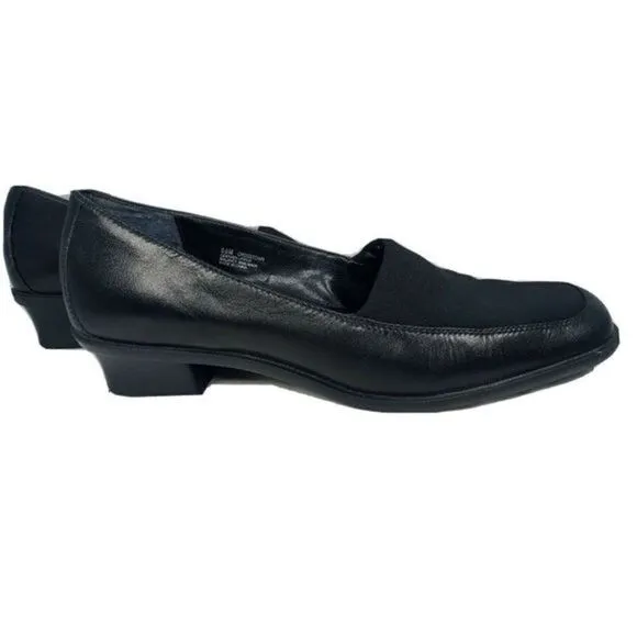 Whats What Womens Shoes by Aerosoles Black Leather Loafers Size‎ 6 1/2 M Prewned