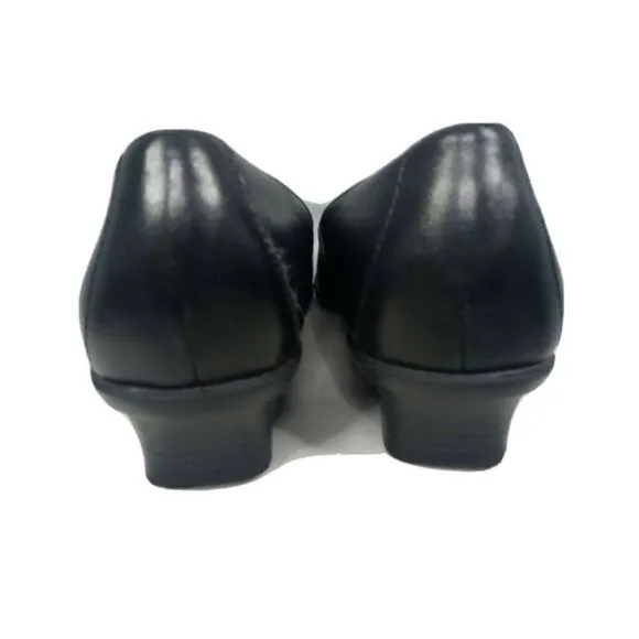 Whats What Womens Shoes by Aerosoles Black Leather Loafers Size‎ 6 1/2 M Prewned