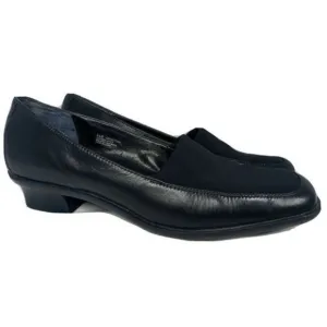 Whats What Womens Shoes by Aerosoles Black Leather Loafers Size‎ 6 1/2 M Prewned