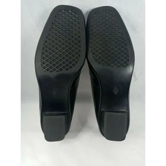 Whats What Womens Shoes by Aerosoles Black Leather Loafers Size‎ 6 1/2 M Prewned