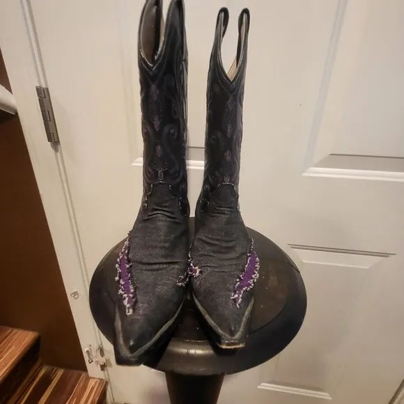 White Diamond Boots Size 8 Hand Made