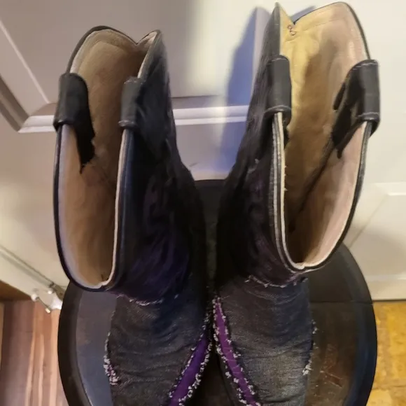 White Diamond Boots Size 8 Hand Made