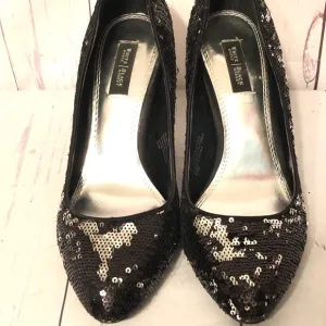 WHITE HOUSE BLACK MARKET &quot;ATHENA&quot; SEQUIN HEELS 8.5