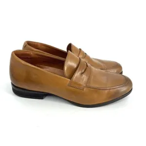 Wolf &amp; Shepherd Dress Shoes Size 10 Mens Cognac Brown Leather Penny Loafers