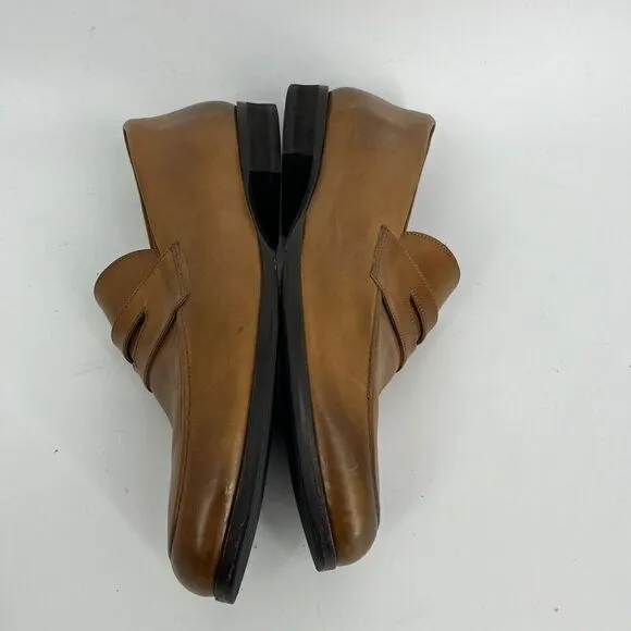 Wolf &amp; Shepherd Dress Shoes Size 10 Mens Cognac Brown Leather Penny Loafers