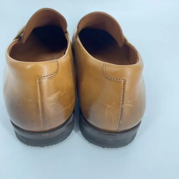 Wolf &amp; Shepherd Dress Shoes Size 10 Mens Cognac Brown Leather Penny Loafers