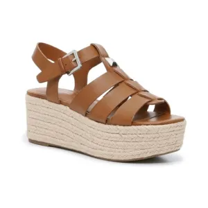 Woman's Sandals Marc Fisher Joven Espadrille Wedge Sandal Size 10 Brown New