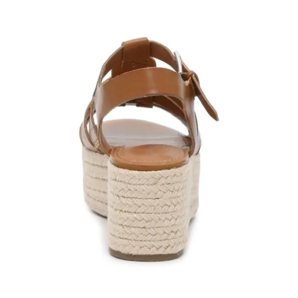 Woman's Sandals Marc Fisher Joven Espadrille Wedge Sandal Size 10 Brown New