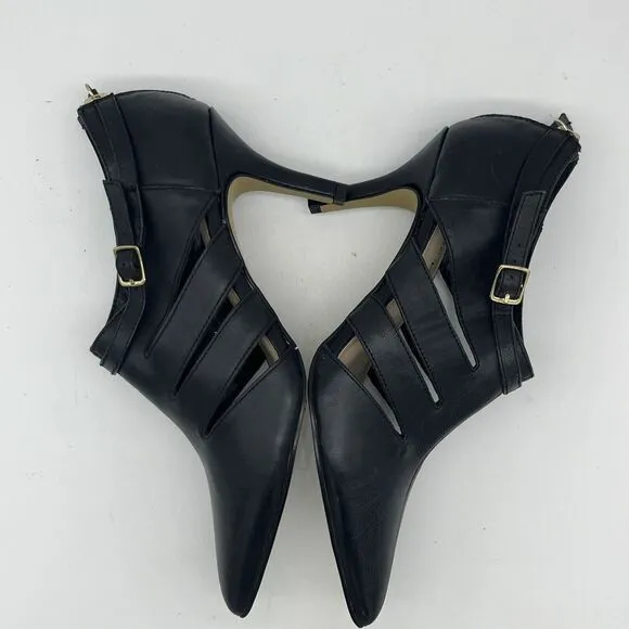 Women's Bella Vita Dylan Cut out Heels Black Leather Shoes 7 1/2 EUC