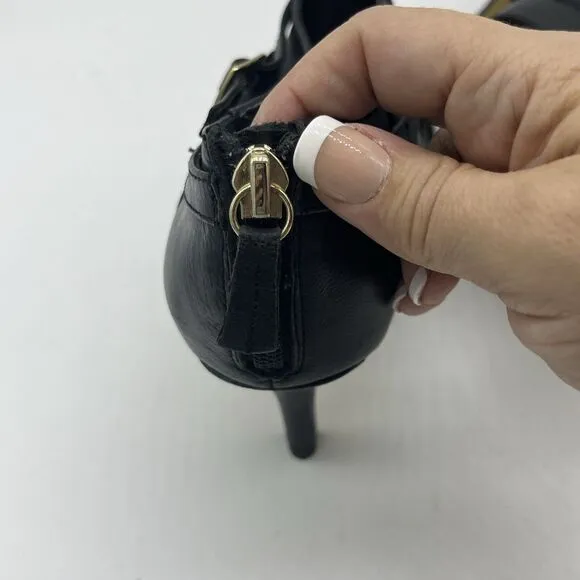 Women's Bella Vita Dylan Cut out Heels Black Leather Shoes 7 1/2 EUC