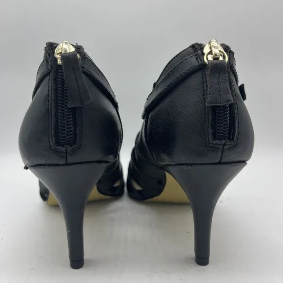 Women's Bella Vita Dylan Cut out Heels Black Leather Shoes 7 1/2 EUC