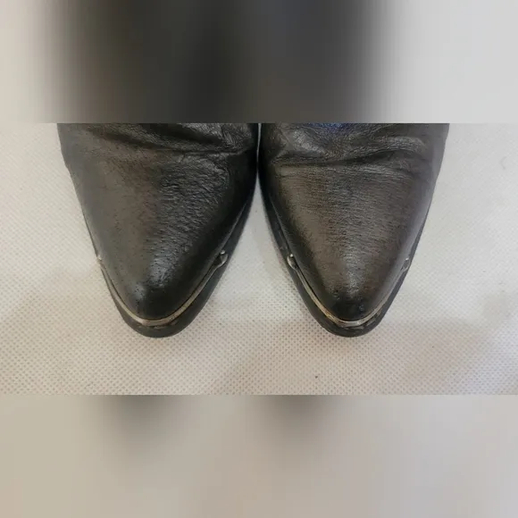 WOMEN'S DINGO BLACK LEATHER SLOUCH COWBOY BOOTS (sz 6-1/2)