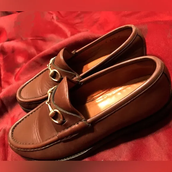 Women’s Gucci Browns Leather Loafer Shoes Horse Bit Embellishment