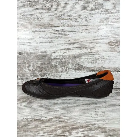 Women's PUMA Y2K Brown Slip On Ballet Flats Sz 7