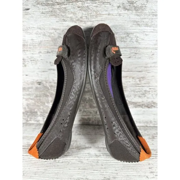 Women's PUMA Y2K Brown Slip On Ballet Flats Sz 7