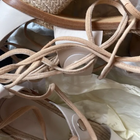 Women’s Rag&amp;Bone Eden Lace Up heeled sandals in Ivory