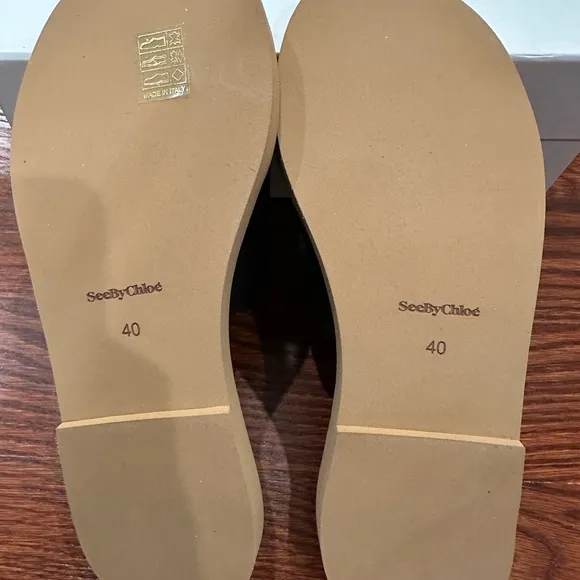 Womens See By Chloe black/tan sandals size 40