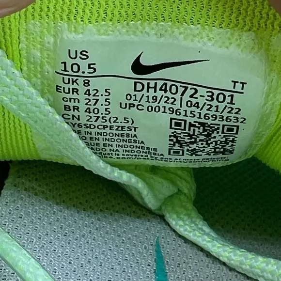 Women's Size 10.5 Men's 9 - Nike Air Zoom Pegasus 39 Green Running Shoes Sneaker