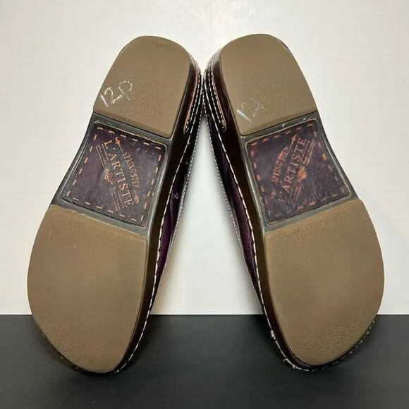 Womens SPRING STEP L'Artiste Burbank Purple Slip On Clogs / Size 7.5-8 EU 38