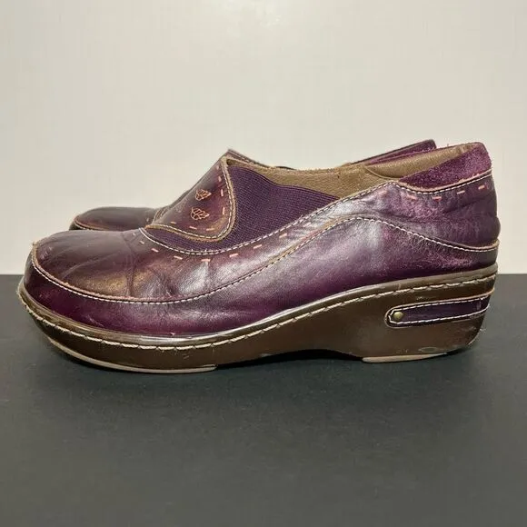 Womens SPRING STEP L'Artiste Burbank Purple Slip On Clogs / Size 7.5-8 EU 38