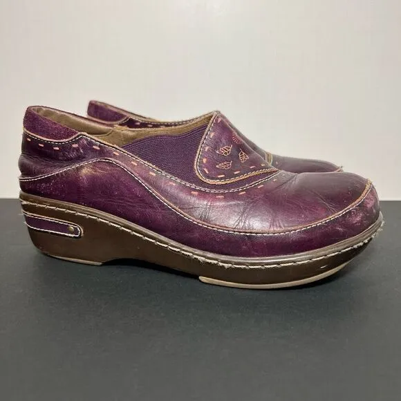 Womens SPRING STEP L'Artiste Burbank Purple Slip On Clogs / Size 7.5-8 EU 38