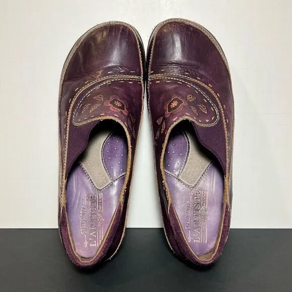 Womens SPRING STEP L'Artiste Burbank Purple Slip On Clogs / Size 7.5-8 EU 38