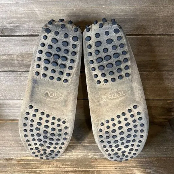 Womens Tods Taupe Suede Leather Horsebit Slip On Shoes Loafers Size EUR 39 US 9‎