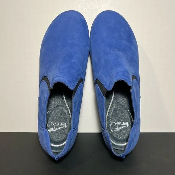 Womens DANSKO Lynn Blue Nubuck Leather Slip On Shoes / Size 7.5-8 / EU 38