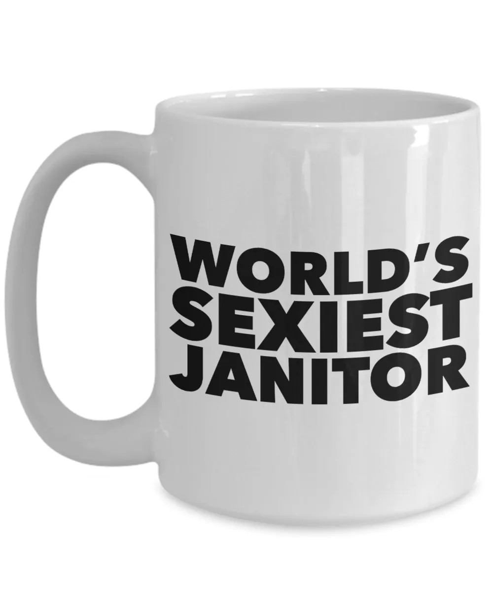 World's Sexiest Janitor Mug Gifts Ceramic Coffee Cup Funny Janitors Mugs