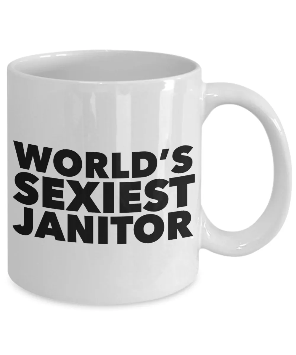 World's Sexiest Janitor Mug Gifts Ceramic Coffee Cup Funny Janitors Mugs