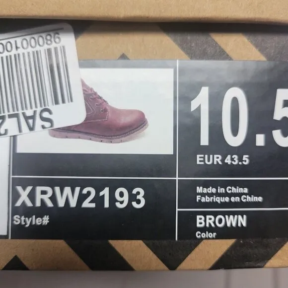 XRAY Boots XRW2193 Men's.  Size 10.5. New In Box
