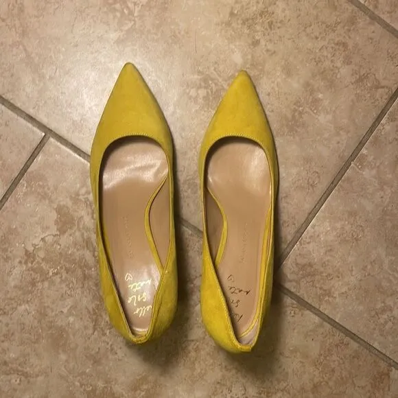 Yellow suede shoes