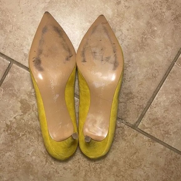 Yellow suede shoes