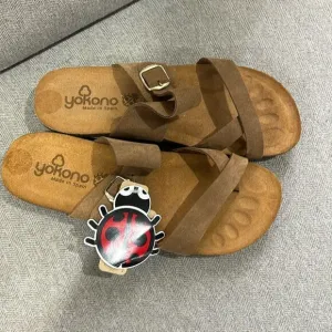 Yokono Suede Ibiza Slip On Toe Ring Buckle Cork Sole Sandals 9