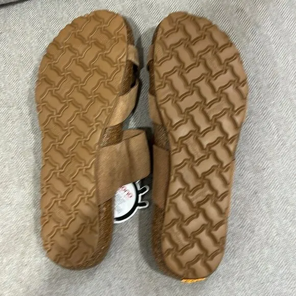 Yokono Suede Ibiza Slip On Toe Ring Buckle Cork Sole Sandals 9