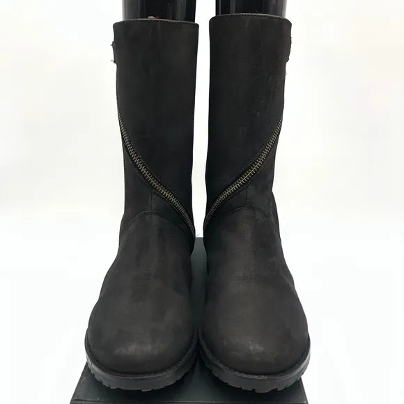 Y.So Leather Ankle Boots with Zipper Accent Casual Comfortable Size 6.5