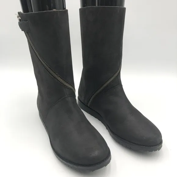 Y.So Leather Ankle Boots with Zipper Accent Casual Comfortable Size 6.5