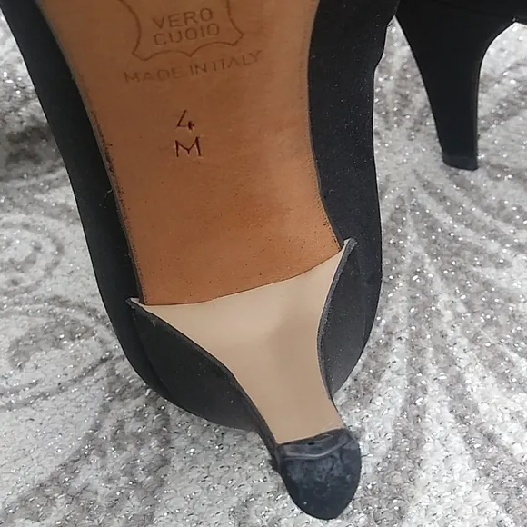 Yves Saint Laurent Paris Vintage Satin Black Dress Heels