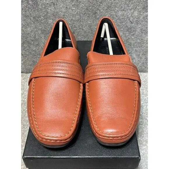 Zanzara Shoes Mens 10.5 Van Eyck Leather Loafer Slip On Casual Brown