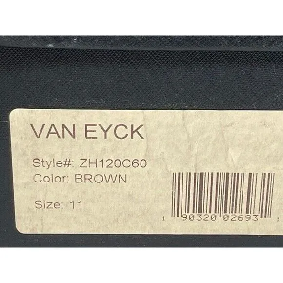Zanzara Shoes Mens 11 Van Eyck Leather Loafer Slip On Casual Brown