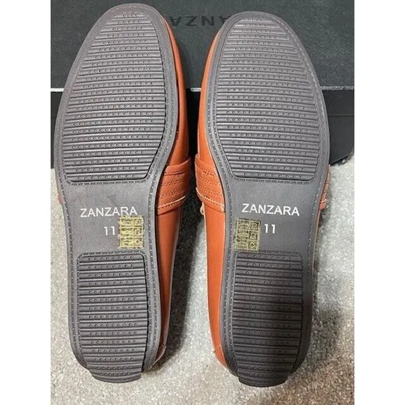 Zanzara Shoes Mens 11 Van Eyck Leather Loafer Slip On Casual Brown