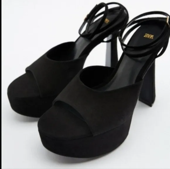 Zara Black Platform Heels