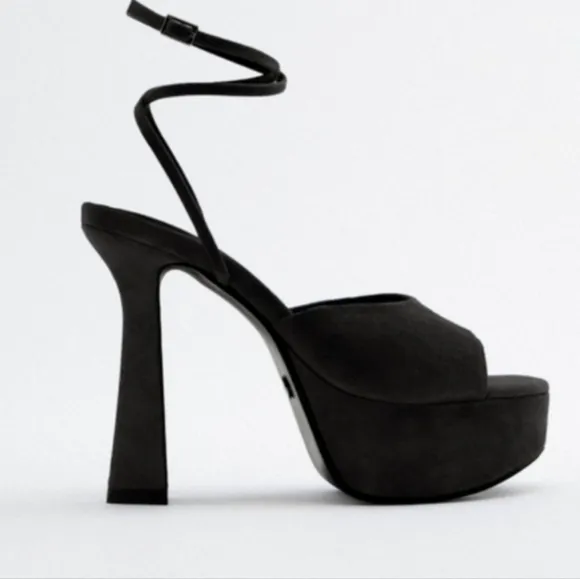 Zara Black Platform Heels