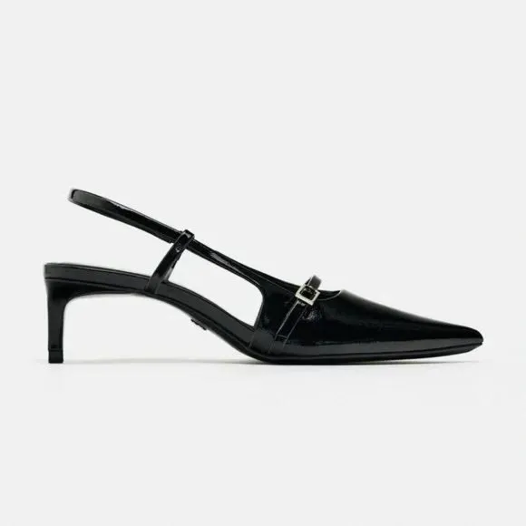 ZARA BUCKLED STRAP SLINGBACK SHOES