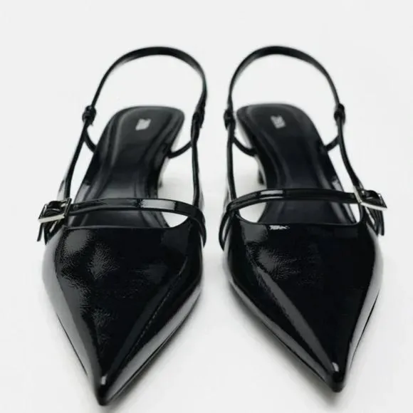 ZARA BUCKLED STRAP SLINGBACK SHOES