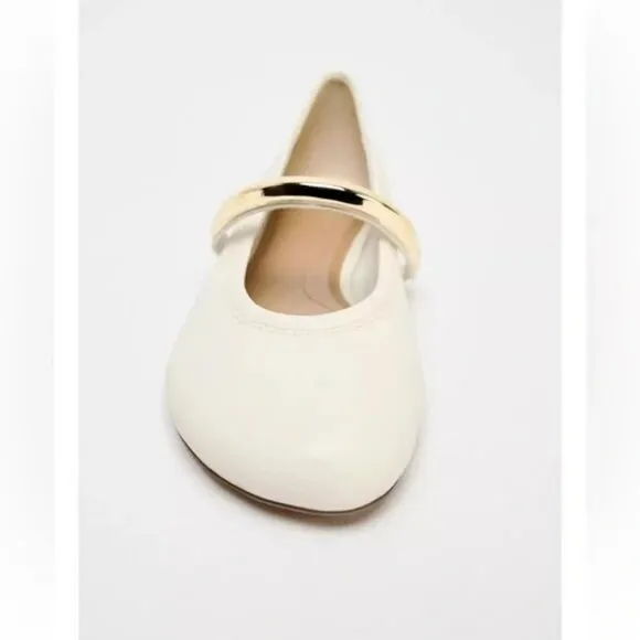 ZARA METAL STRAP BALLET FLATS